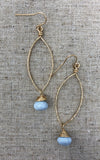 Hand-Forged 14K GF Teardrop Earring with African Blue Opal