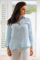 iLinen Classic Button Down Baby Blue Linen Shirt