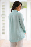 iLinen Classic Button Down Egg Shell Blue Linen Shirt