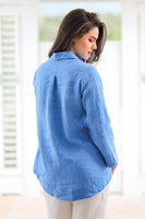 iLinen Classic Button down Sky Blue Linen Shirt