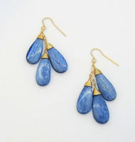 Triple Kyanite Teardrop Earrings